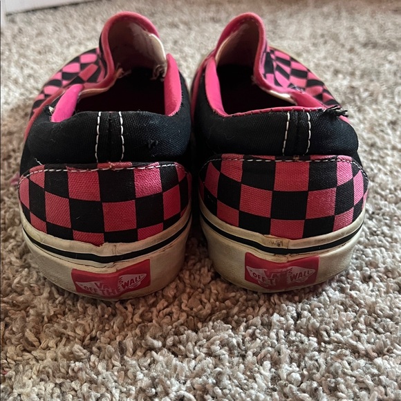 Vans Pink and Black Checkered Slip-Ons - Picture 5 of 8